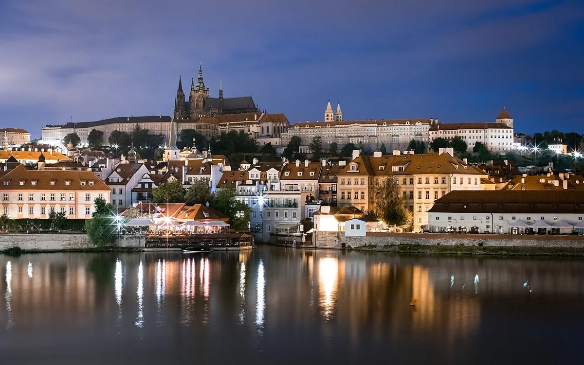 Prague illuminated at night
